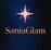 A sleek and elegant fashion brand logo design with the text SaniaGlam in a luxurious serif font