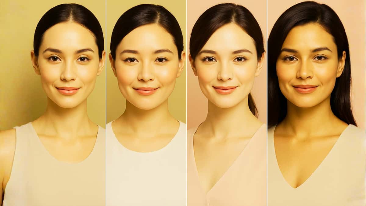 Diverse women showing different face shapes – face shape quiz.