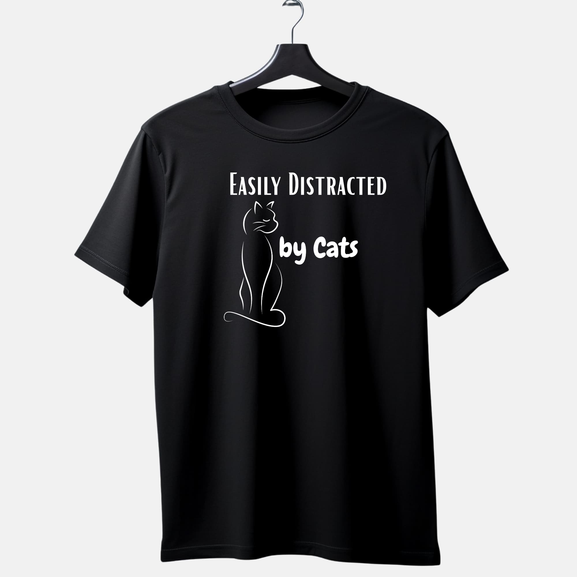 Easily Distracted by Cats funny cat lover T-shirt design – Sania Glam
