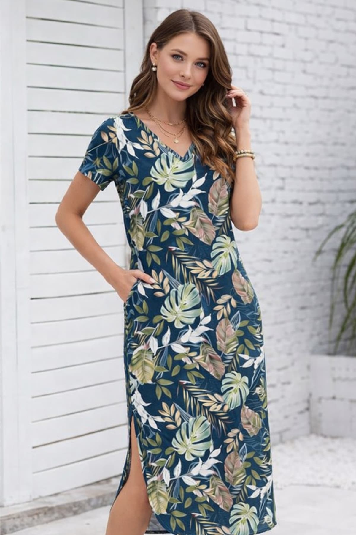 Women’s  wearing a flowy full-length maxi 