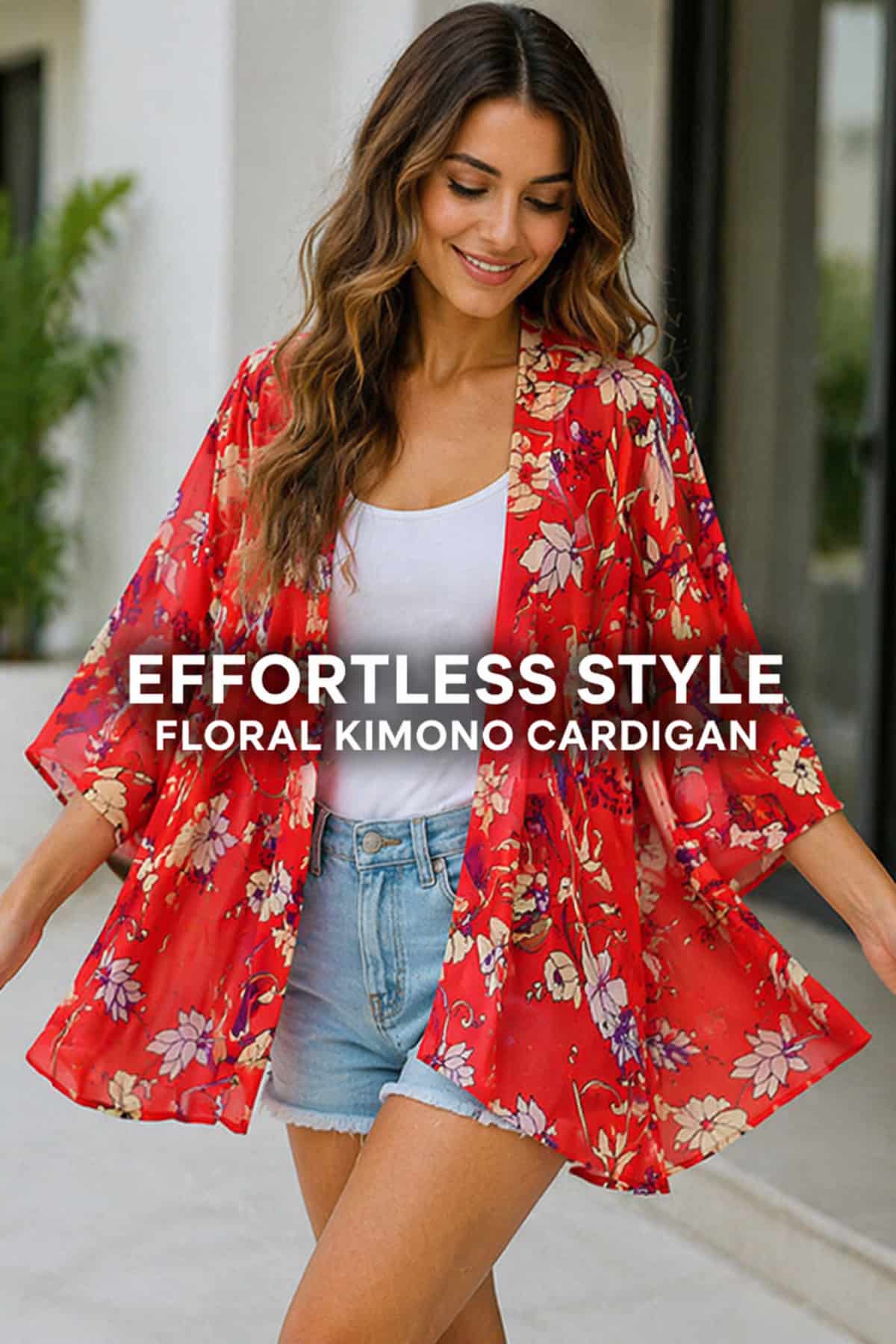 women floral kimono cardigan puff sleeve boho casual cover up summer outfit