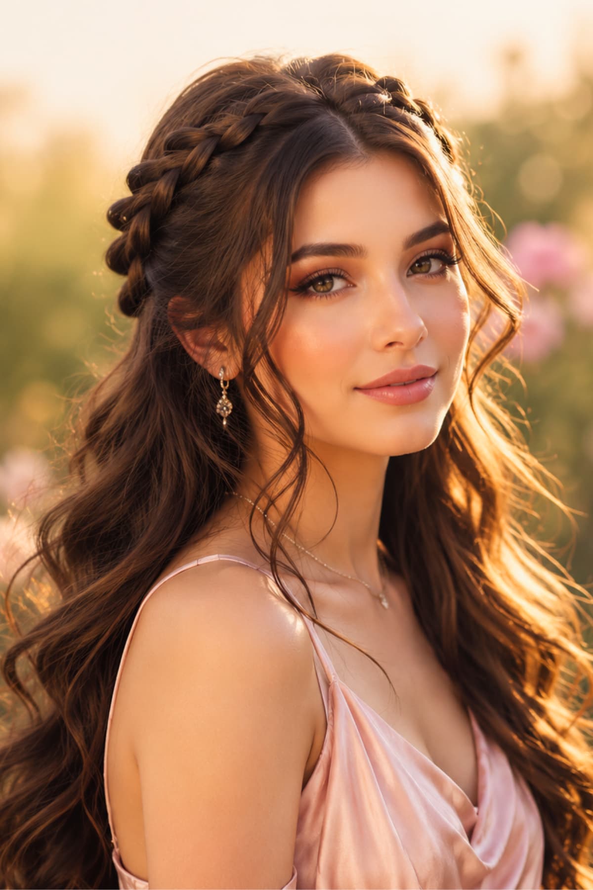 Soft romantic braided waves hairstyle for women